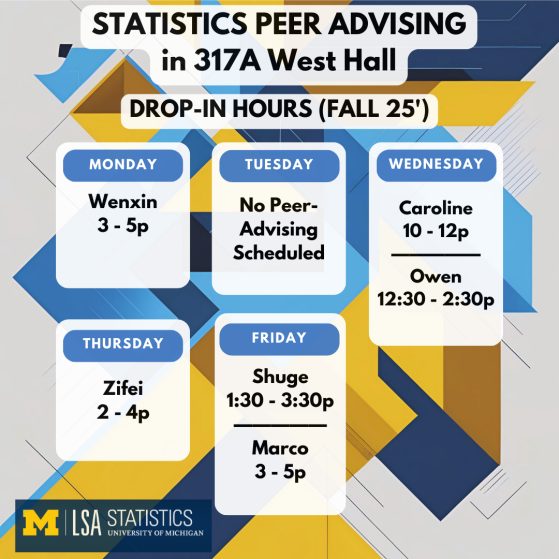 Peer Advising Schedule