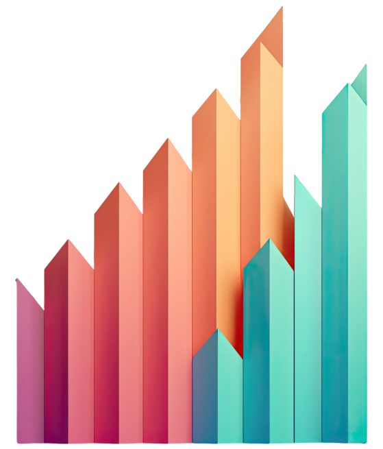 an abstract multicolor bar graph