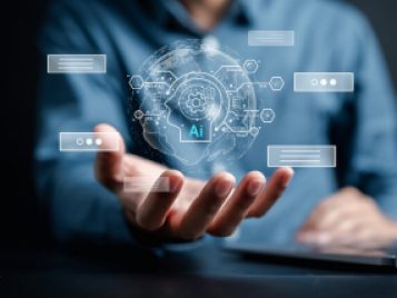 Chat bot intelligence Ai. Businessman using chat in smartphone Chat with AI Artificial Intelligence, developed by OpenAI generate. Futuristic technology, robot in online system.