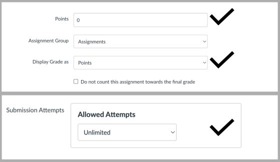 Assignment Settings Screenshot
