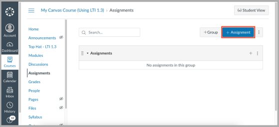Add Assignment in Canvas Screenshot