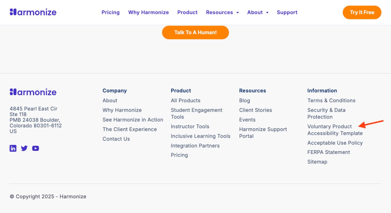 Harmonize screenshot directing to Voluntary Product