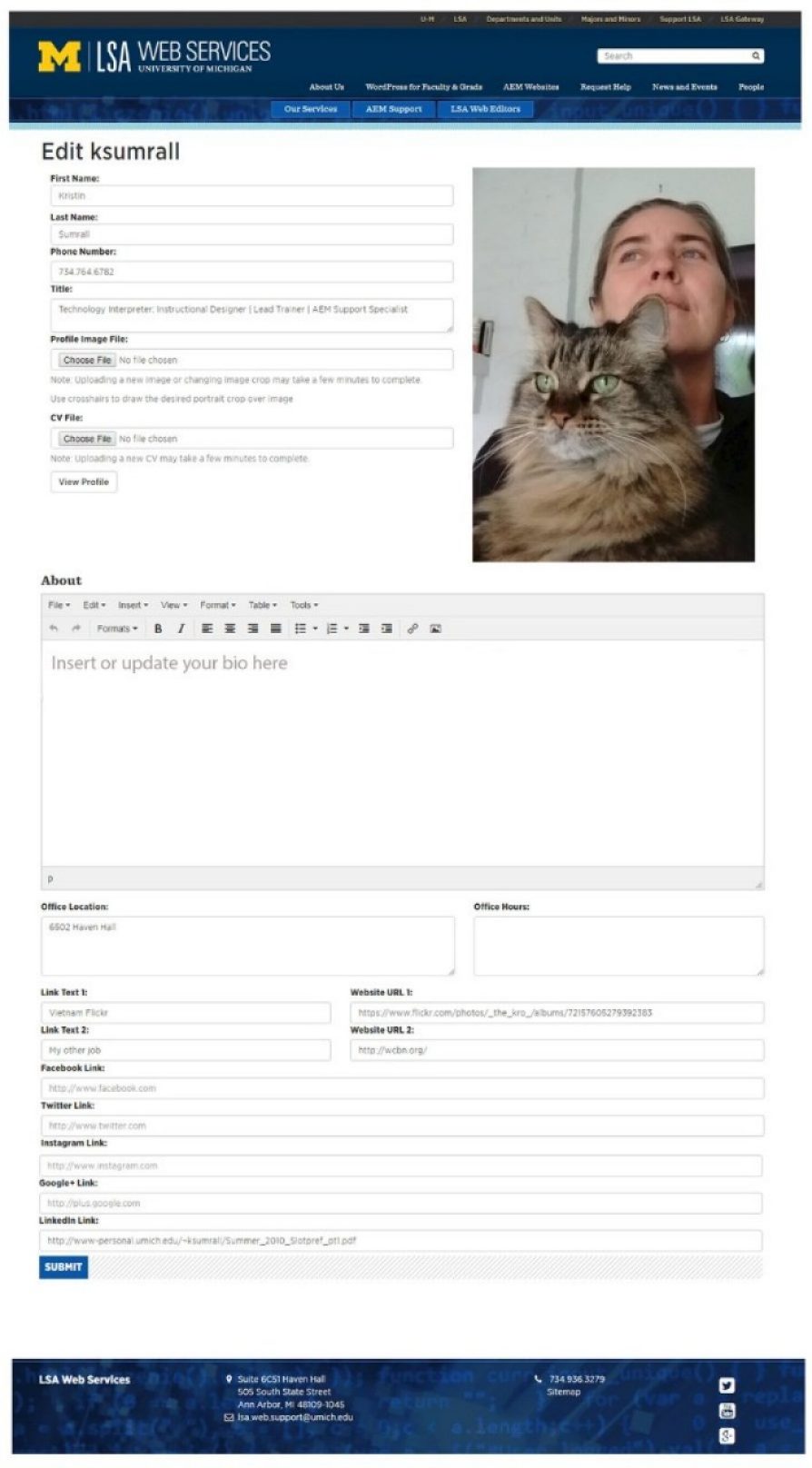 AEM Profile Editing Form