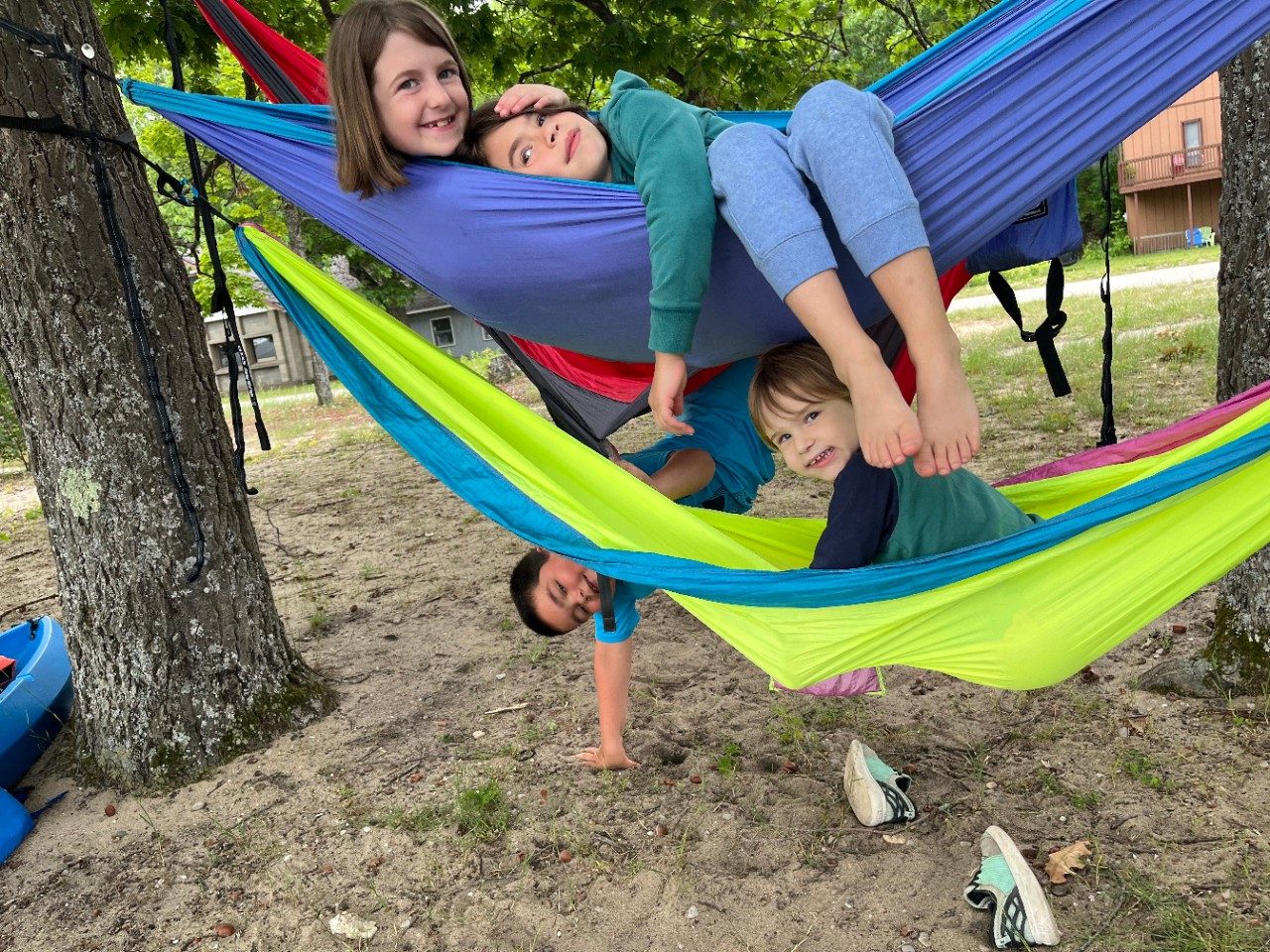 Kids in hammocks