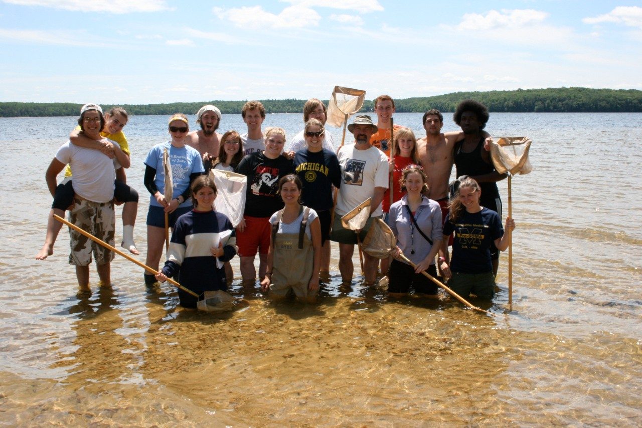Group photo along lake