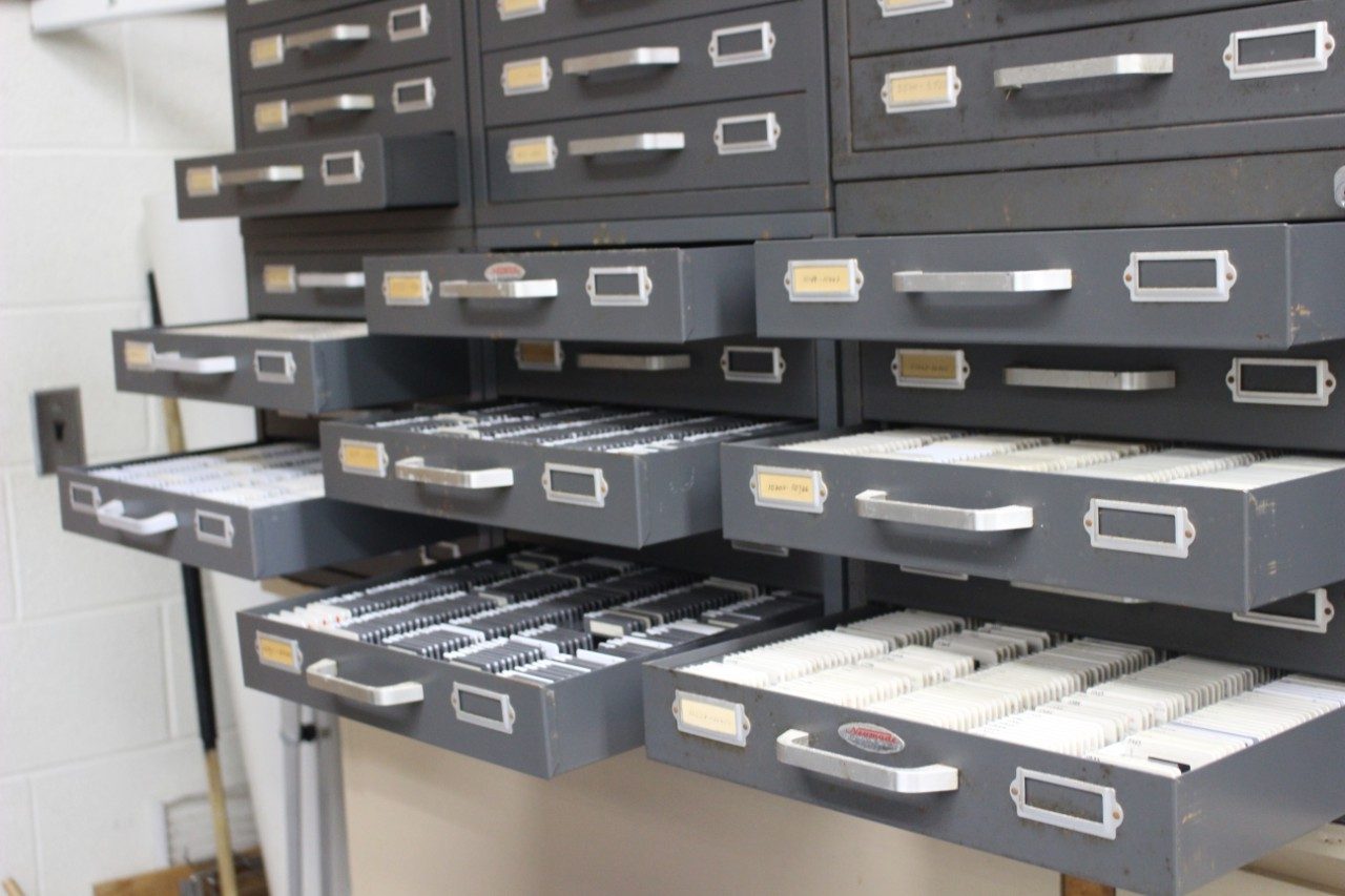 Filing cabinet drawers open