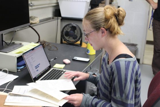 Woman at her computer