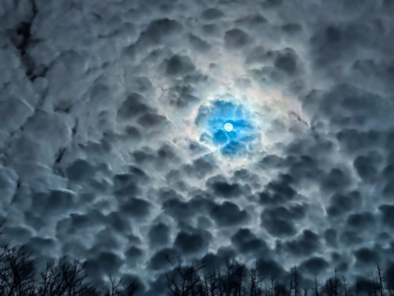 Moon in a cloudy sky