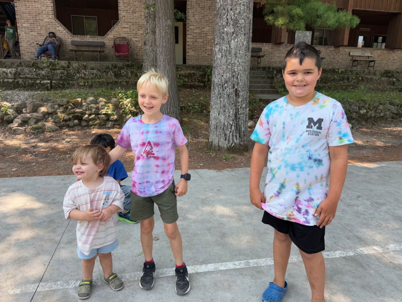 Three children standing together