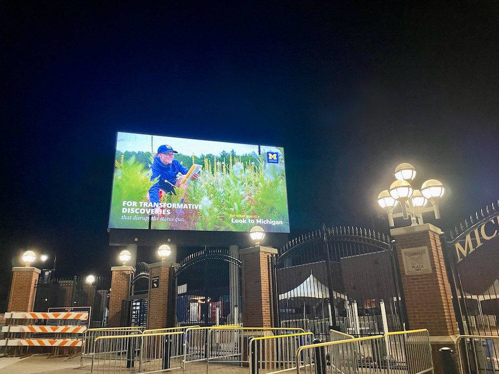 Sign outside at night