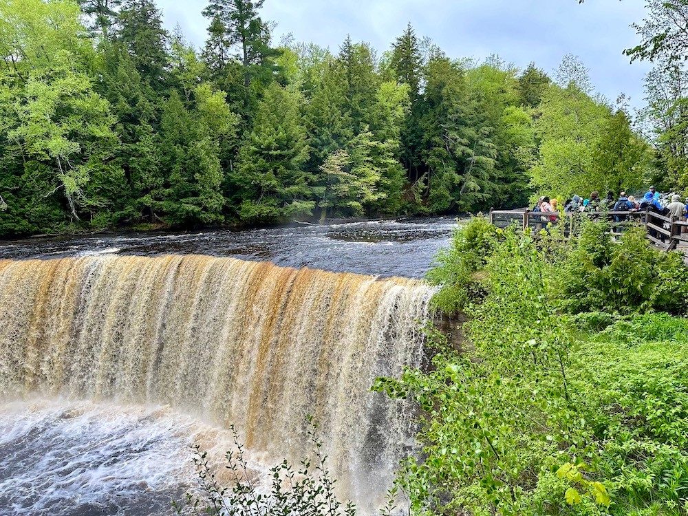 Class along water fall