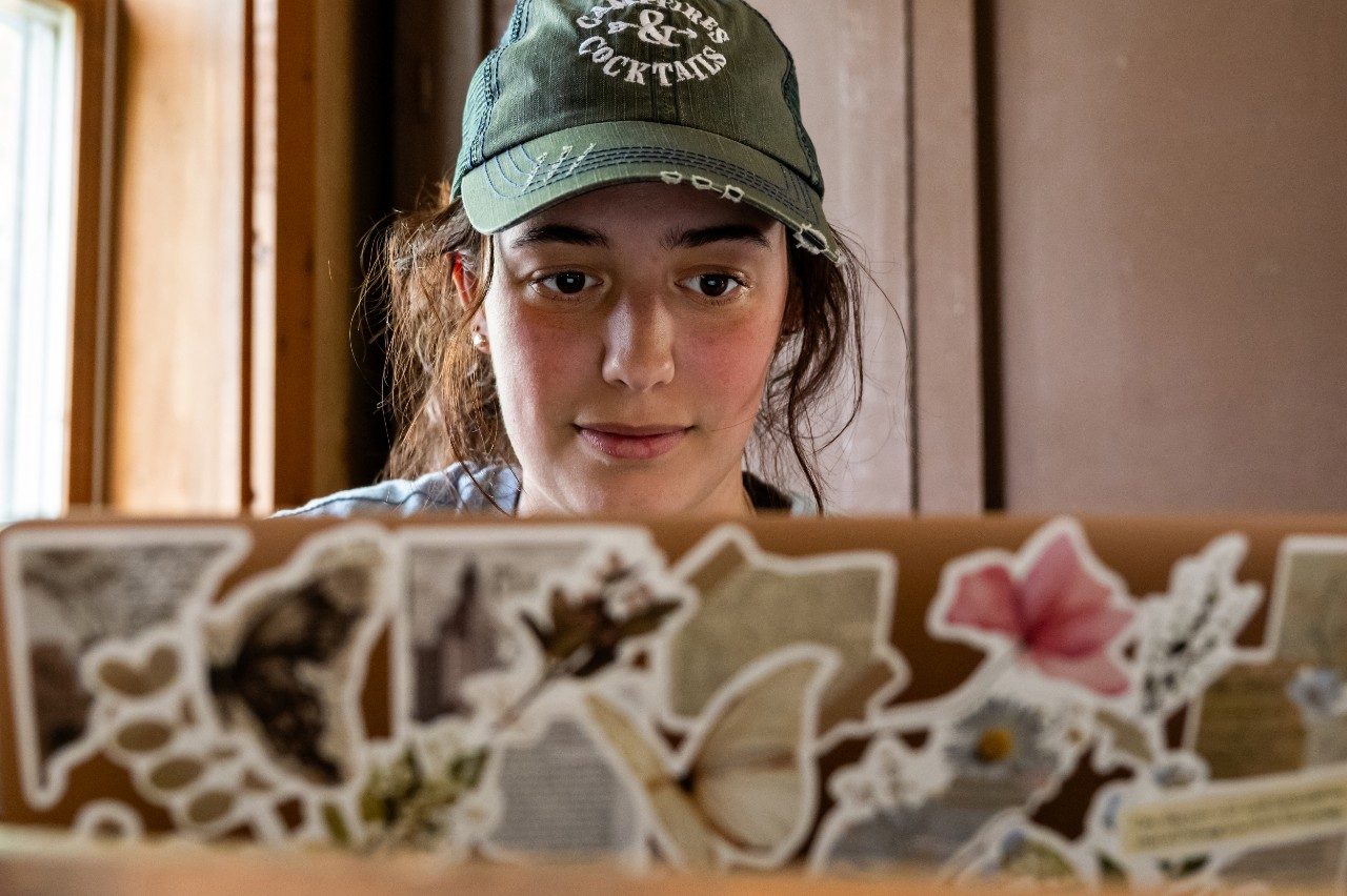 Person looking at a computer