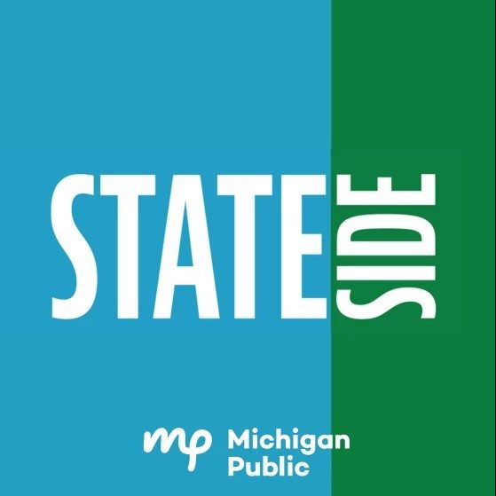 Stateside podcast logo, white text on blue and green background